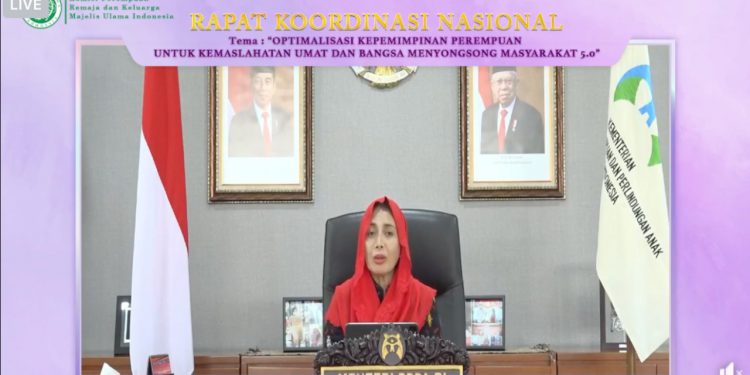 Sebut Peran Penting Perempuan dalam Pembangunan Nasional, Menteri PPPA Apresiasi Rakornas Komisi PRK MUI 2022