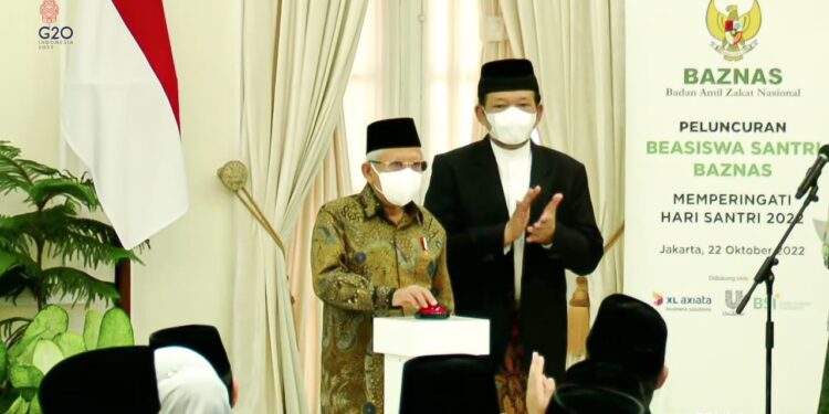 Hari Santri Nasional 2022, Wapres Ma’ruf Amin Luncurkan Beasiswa Santri Baznas 2022