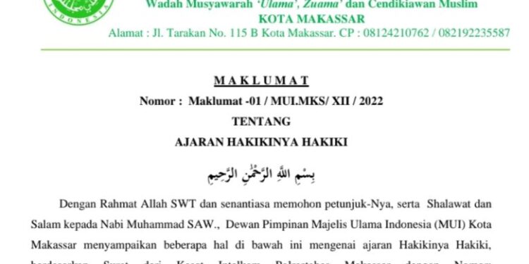 mui-kota-makassar-nyatakan-kesesatan-aliran-hakikinya-hakiki